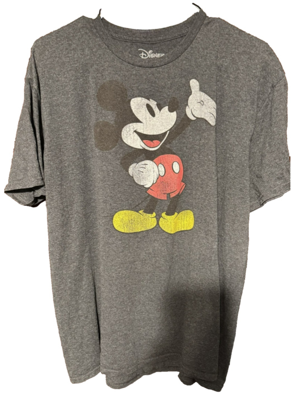 Mickey Mouse Disney T Shirt Gray Men's Size XL